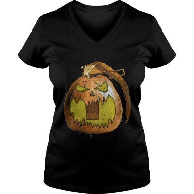 Frag-o-lantern Pumpkin ladies v-neck