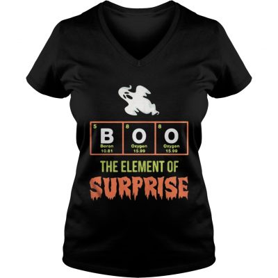 Halloween Chemistry Boo the element of surprise ladies v-neck