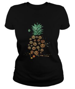 Halloween Pineapple Pumpkin ladies tee