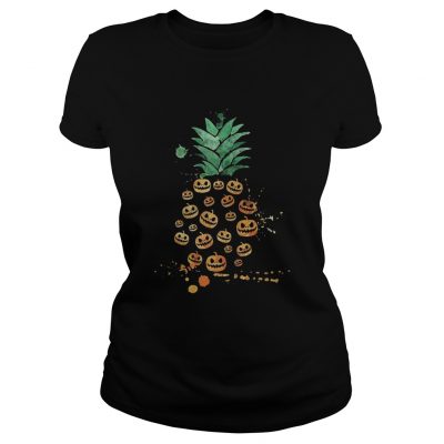 Halloween Pineapple Pumpkin ladies tee