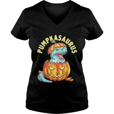 Halloween Pumpkin Saurus ladies v-neck