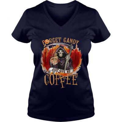 Halloween forget candy just give me coffee ladies v-neck