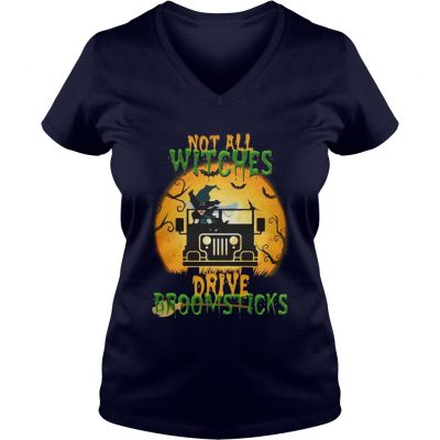 Halloween not all witches drive broomsticks ladies v-neck