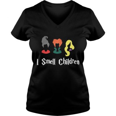 Hocus Pocus Sanderson Sisters I smell children ladies v-neck