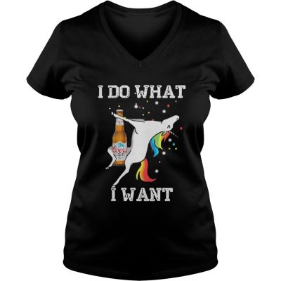 I do what I want Coors Light unicorn ladies v-neck