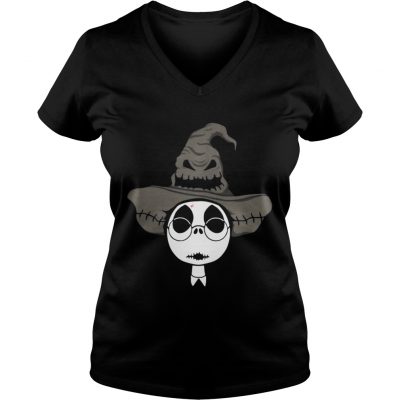 Jack Skellington Harry Potter and the Sorting hat ladies v-neck