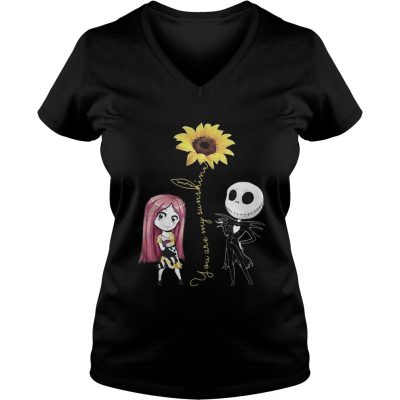 Jack Skellington and Sally you are my sunshine V-neck T-shirt