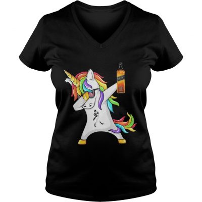 Johnnie Walker Unicorn Dabbing ladies v-neck