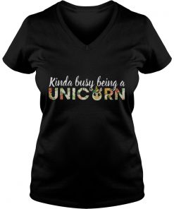 Kinda busy being a Unicorn ladies v-neck