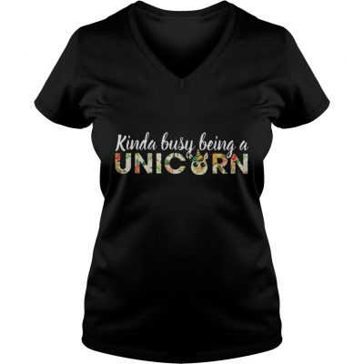 Kinda busy being a Unicorn ladies v-neck