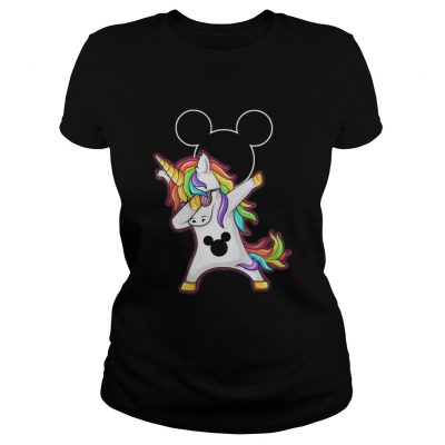 Mickey Unicorn Dabbing ladies tee