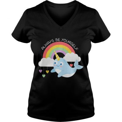 Narwhal Unicorn always be yourself ladies v-neck