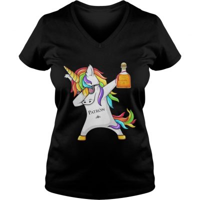 Patron Unicorn Dabbing ladies v-neck