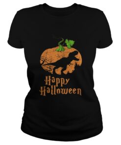 Pumpkin T-rex Happy Halloween ladies tee