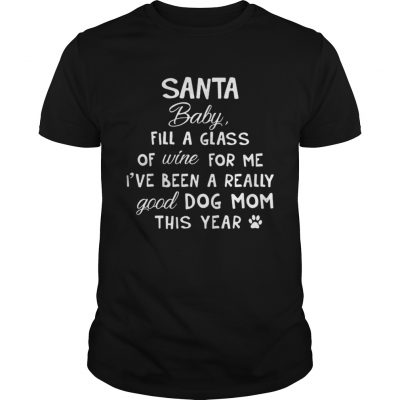 Santa baby fill a glass of wine for me Ive been a really good dog mom this year classic guys