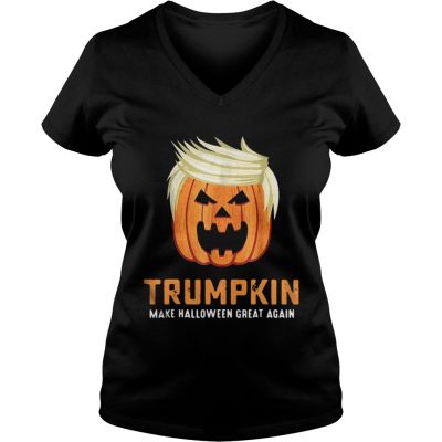 Trumpkin make Halloween great again ladies v-neck