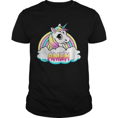 Unicorn Amen Rainbow shirt