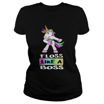 Unicorn Detroit Tigers floss like a boss ladies tee