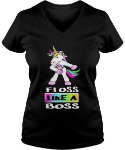 Unicorn Minnesota Vikings NFL floss like a boss shirt ladies v-neck