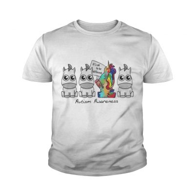 Unicorn Its Ok to be different Autism Awareness youth tee