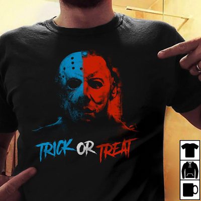 Michael Myers and Jason Mask Trick or treat shirt