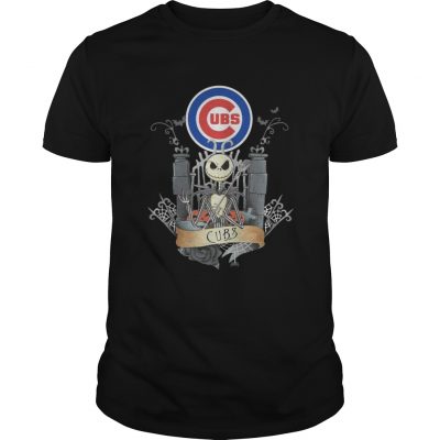 Guys Jack Skellington Chicago Cubs halloween shirt 