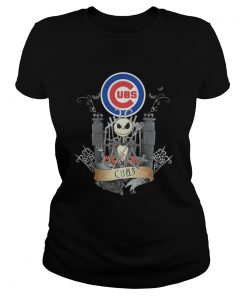 Ladies Tee Jack Skellington Chicago Cubs halloween shirt 