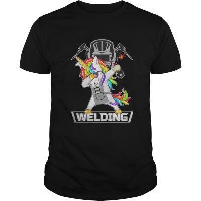 Guys Dabbing Unicorn Weldling shirt