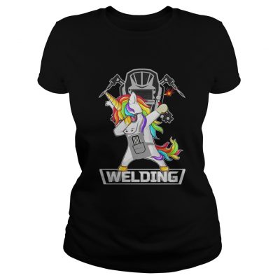 Ladies tee Dabbing Unicorn Weldling shirt