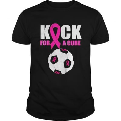 Guys Kids Pink Ribbon Soccer Ball T Shirt