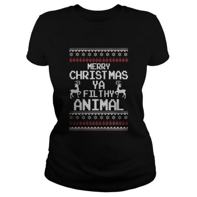 Ladies Tee Merry Christmas Ya filthy animal sweater