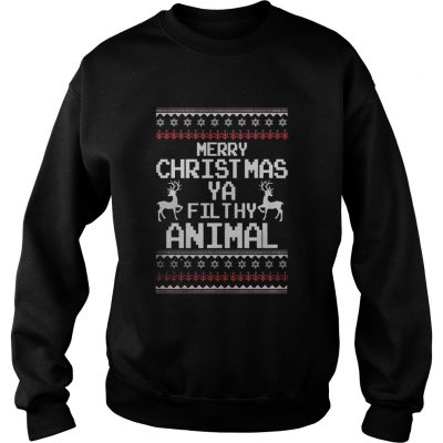 Sweat Merry Christmas Ya filthy animal sweater