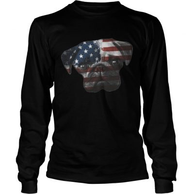 American Flag Pug Dog Longsleeve Tee