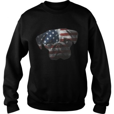 American Flag Pug Dog Sweatshirt