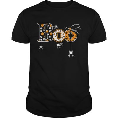 Boo Halloween TShirt With Spiders And Witch Hat Guys