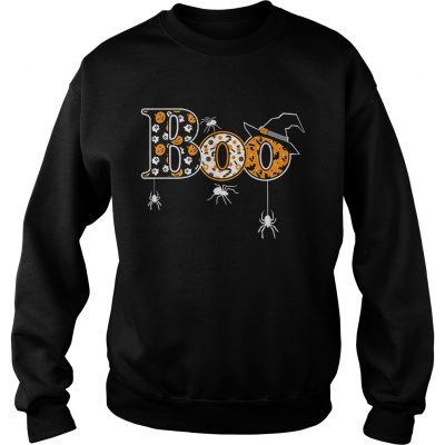 Boo Halloween TShirt With Spiders And Witch Hat Sweatshirt