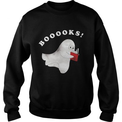 Booooks Ghost Reading Books Halloween Sweatshirt