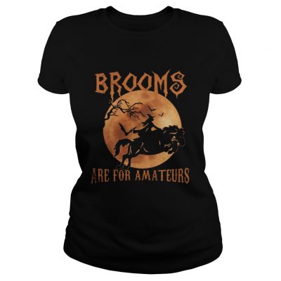 Brooms Are For Amateurs Halloween Horse Ladies Tee