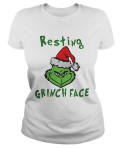 Christmas Resting Grinch Face Ladies Tee