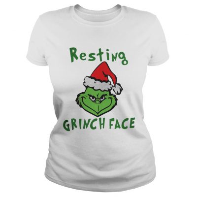 Christmas Resting Grinch Face Ladies Tee