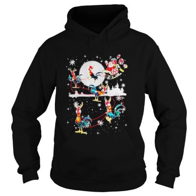 Christmas chicken Hei Hei and Santa Claus Hoodie