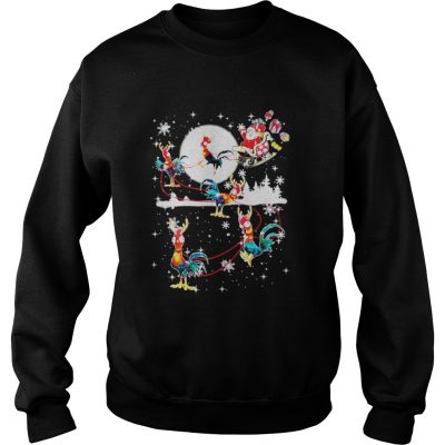 Christmas chicken Hei Hei and Santa Claus SweatshirtChristmas chicken Hei Hei and Santa Claus Sweatshirt