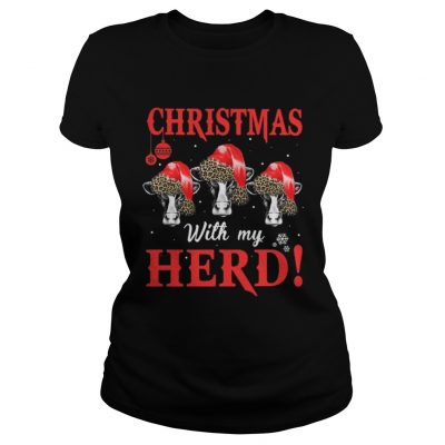 Christmas with my Herd cows Ladies Tee