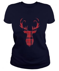 Classic RedBlack Plaid Deer Silhouette Scottish classic ladies