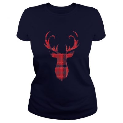 Classic RedBlack Plaid Deer Silhouette Scottish classic ladies