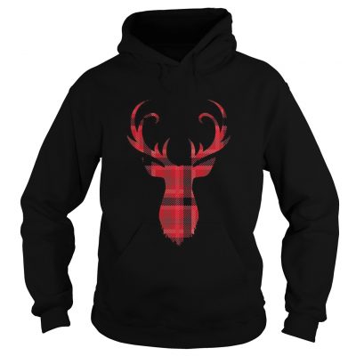 Classic RedBlack Plaid Deer Silhouette Scottish hoodie