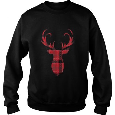 Classic RedBlack Plaid Deer Silhouette Scottish sweatshirt