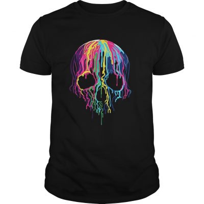 Colorful Melting Skull Art Graphic Halloween Guys