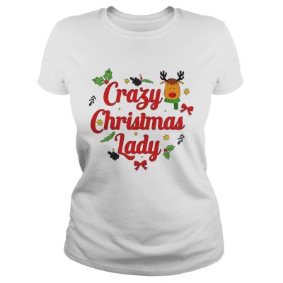 Crazy Christmas Lady Ladies Tee