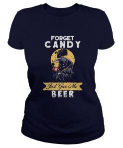 Forget Candy Just Give Me Beer Funny Halloween Ladies Tee